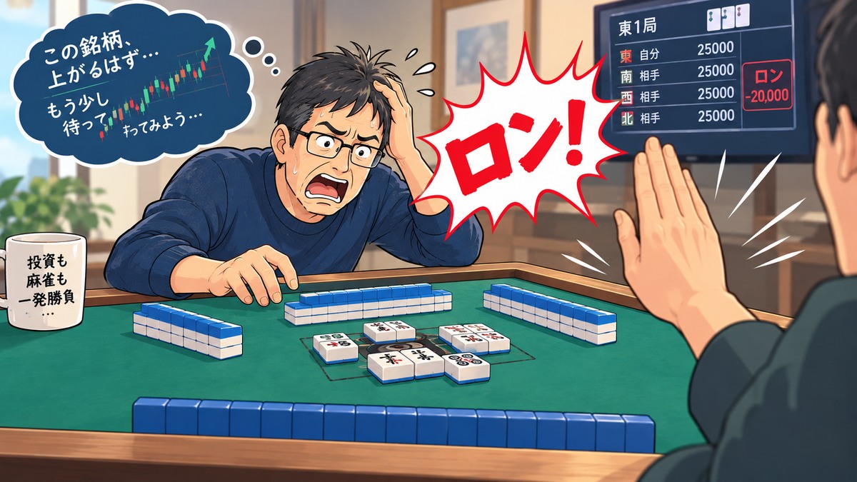 麻雀で負けて株式投資でも負けてるイメージ
